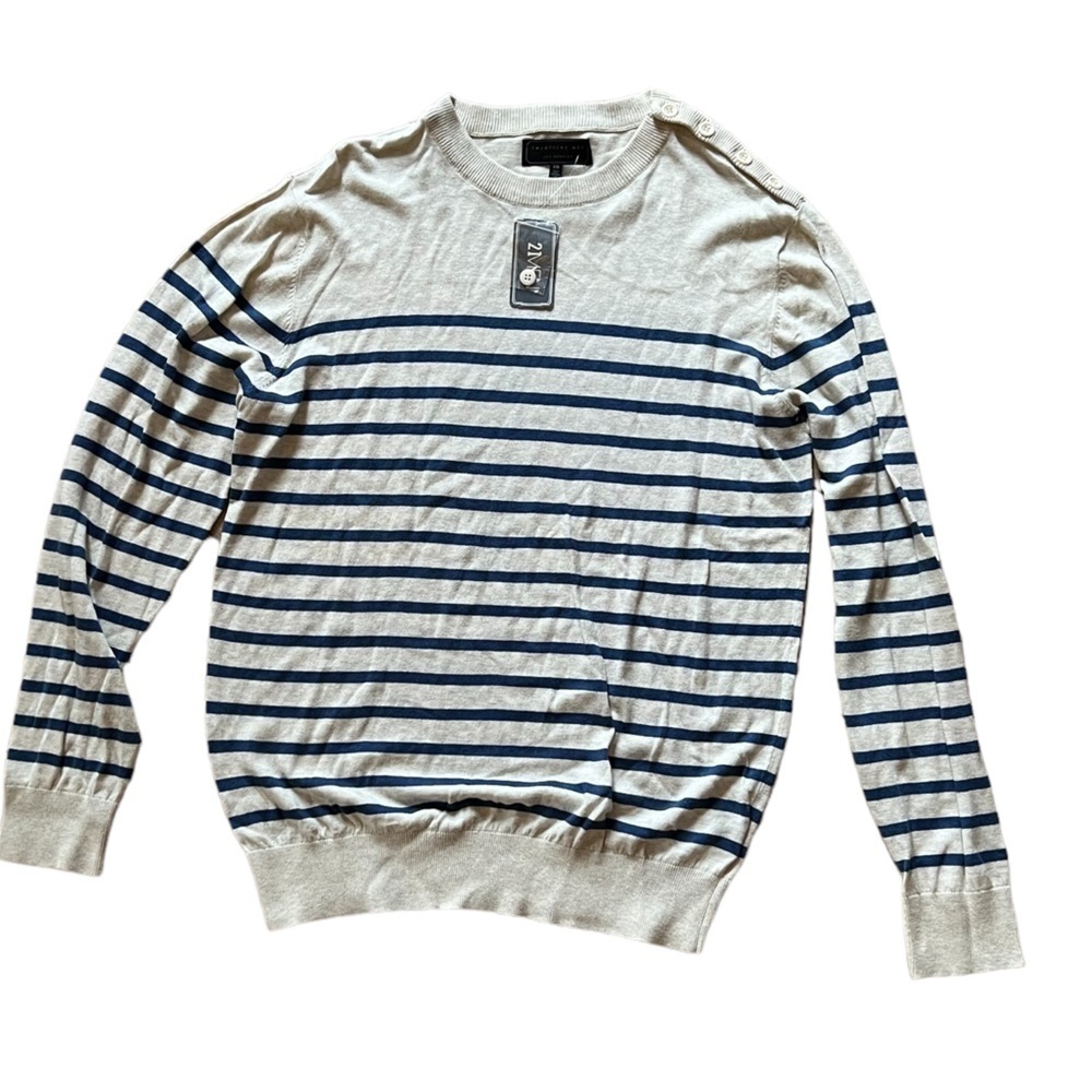 21Men Pullover Sweater Lightweight Blue Striped New with Tags Men’s Size…